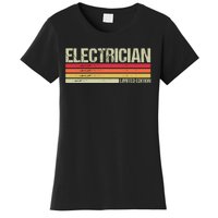 Retro Electrician Birthday Job Title Women's T-Shirt