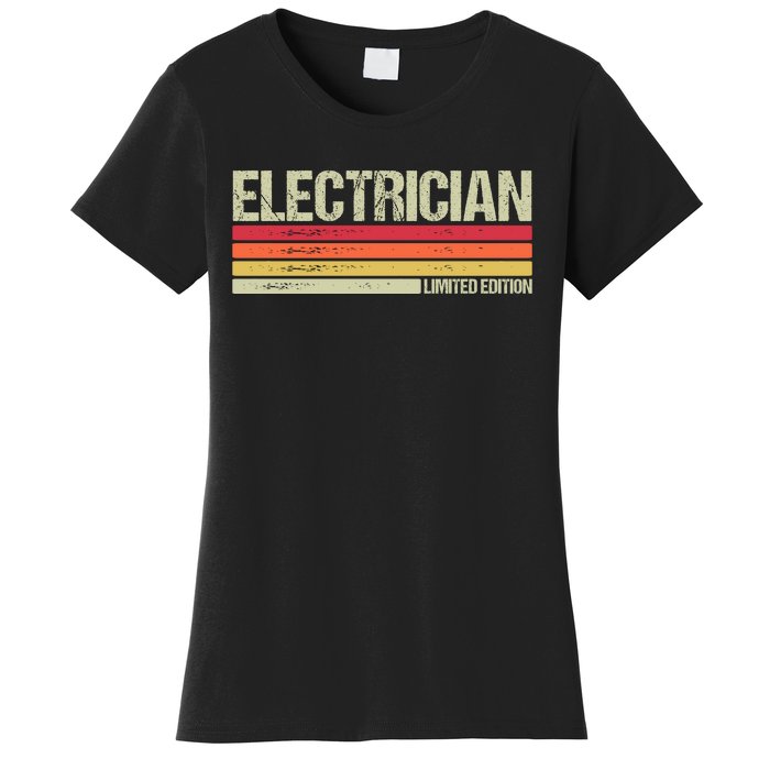 Retro Electrician Birthday Job Title Women's T-Shirt