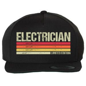 Retro Electrician Birthday Job Title Wool Snapback Cap