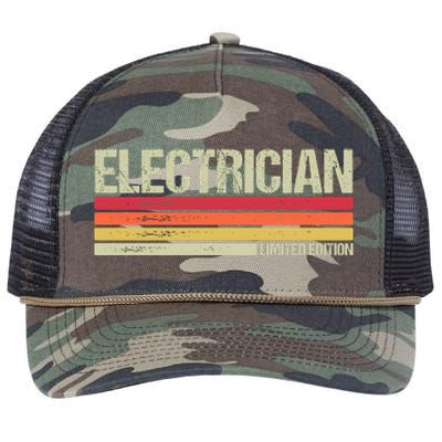 Retro Electrician Birthday Job Title Retro Rope Trucker Hat Cap