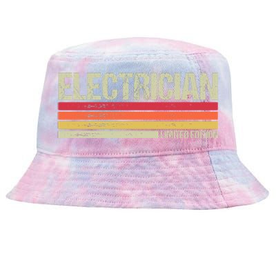 Retro Electrician Birthday Job Title Tie-Dyed Bucket Hat