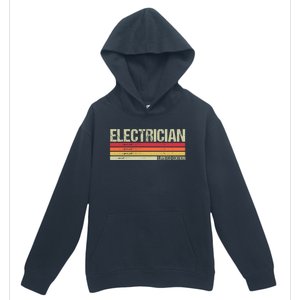 Retro Electrician Birthday Job Title Urban Pullover Hoodie