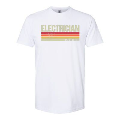 Retro Electrician Birthday Job Title Softstyle® CVC T-Shirt