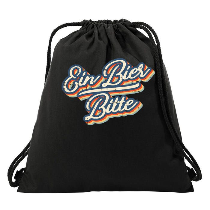 Retro Ein Bier Bitte Funny Vintage Beer German Oktoberfest Drawstring Bag