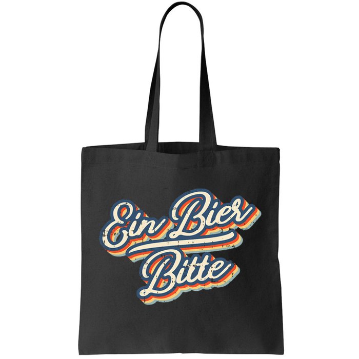 Retro Ein Bier Bitte Funny Vintage Beer German Oktoberfest Tote Bag