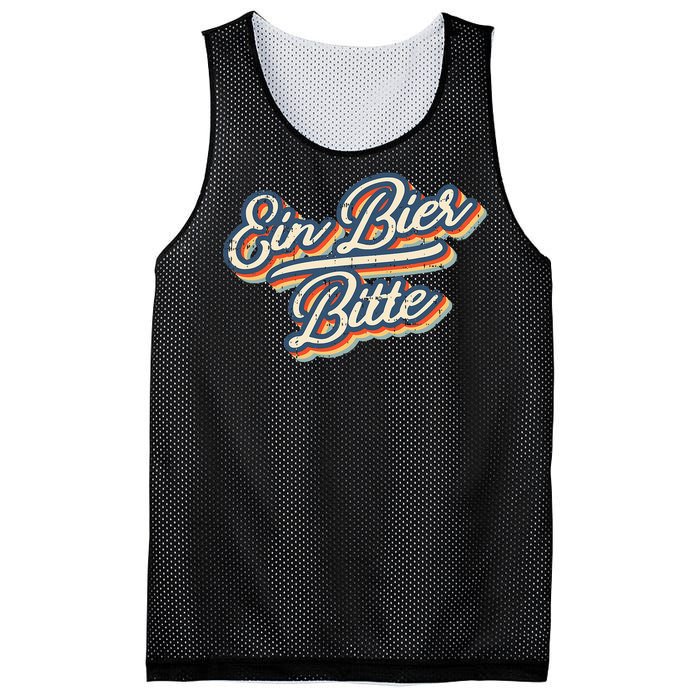 Retro Ein Bier Bitte Funny Vintage Beer German Oktoberfest Mesh Reversible Basketball Jersey Tank