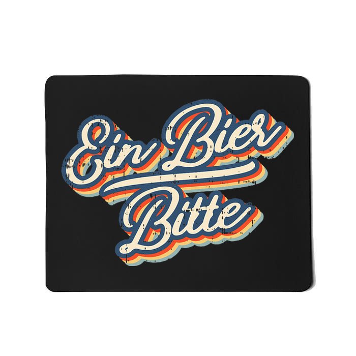 Retro Ein Bier Bitte Funny Vintage Beer German Oktoberfest Mousepad