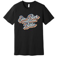 Retro Ein Bier Bitte Funny Vintage Beer German Oktoberfest Premium T-Shirt