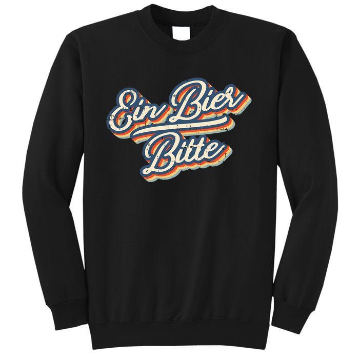 Retro Ein Bier Bitte Funny Vintage Beer German Oktoberfest Tall Sweatshirt