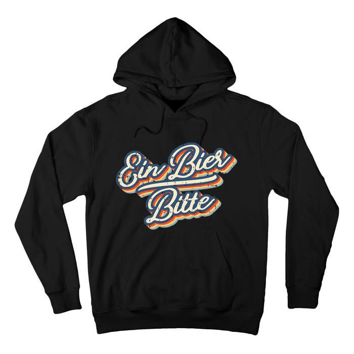 Retro Ein Bier Bitte Funny Vintage Beer German Oktoberfest Tall Hoodie