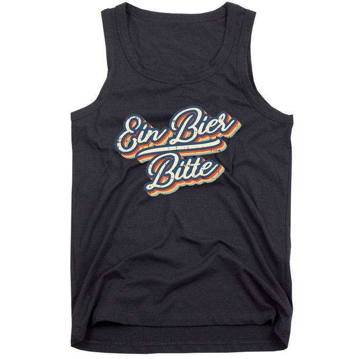 Retro Ein Bier Bitte Funny Vintage Beer German Oktoberfest Tank Top