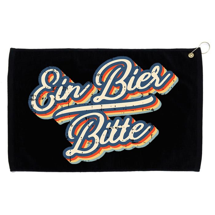 Retro Ein Bier Bitte Funny Vintage Beer German Oktoberfest Grommeted Golf Towel