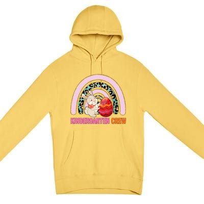 Rainbow Easter Bunny Funny Teacher Crew Gift Premium Pullover Hoodie