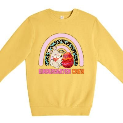 Rainbow Easter Bunny Funny Teacher Crew Gift Premium Crewneck Sweatshirt