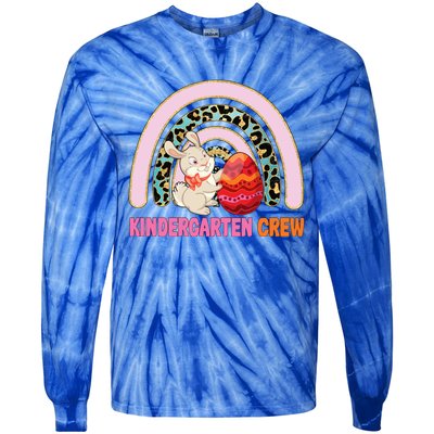 Rainbow Easter Bunny Funny Teacher Crew Gift Tie-Dye Long Sleeve Shirt