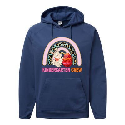 Rainbow Easter Bunny Funny Teacher Crew Gift Performance Fleece Hoodie