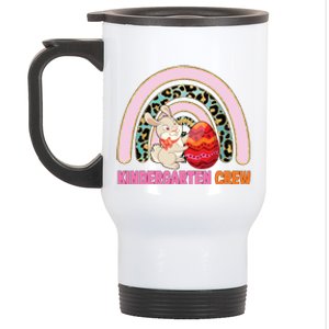 Rainbow Easter Bunny Funny Teacher Crew Gift Stainless Steel Travel Mug