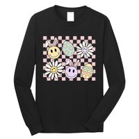 Retro Easter Bunny Floral Easter Egg Long Sleeve Shirt