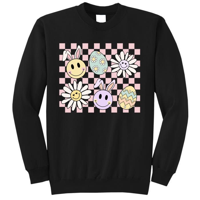 Retro Easter Bunny Floral Easter Egg Sweatshirt