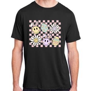 Retro Easter Bunny Floral Easter Egg Adult ChromaSoft Performance T-Shirt