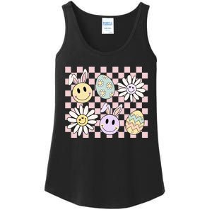 Retro Easter Bunny Floral Easter Egg Ladies Essential Tank