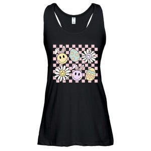 Retro Easter Bunny Floral Easter Egg Ladies Essential Flowy Tank