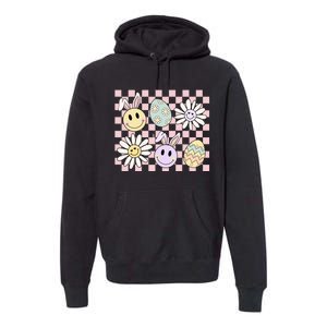 Retro Easter Bunny Floral Easter Egg Premium Hoodie