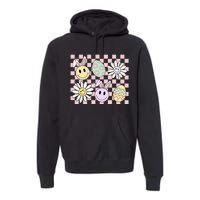 Retro Easter Bunny Floral Easter Egg Premium Hoodie