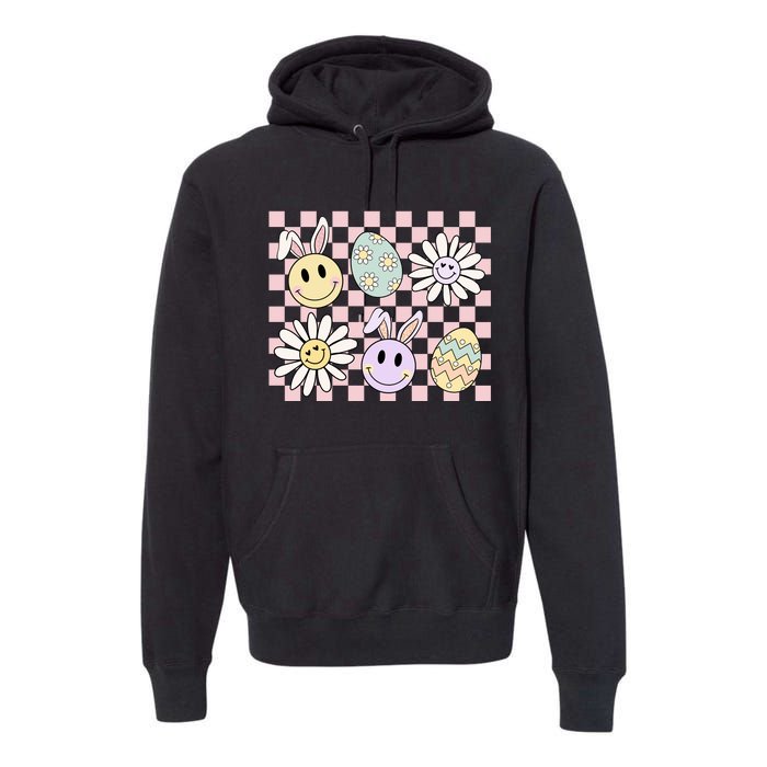 Retro Easter Bunny Floral Easter Egg Premium Hoodie