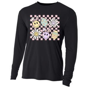 Retro Easter Bunny Floral Easter Egg Cooling Performance Long Sleeve Crew