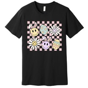 Retro Easter Bunny Floral Easter Egg Premium T-Shirt