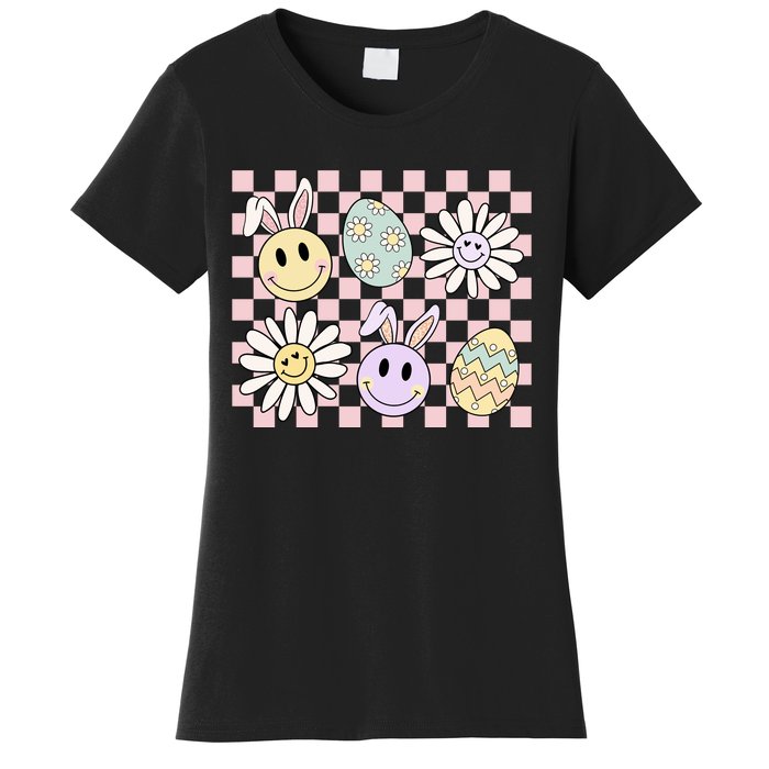 Retro Easter Bunny Floral Easter Egg Women's T-Shirt