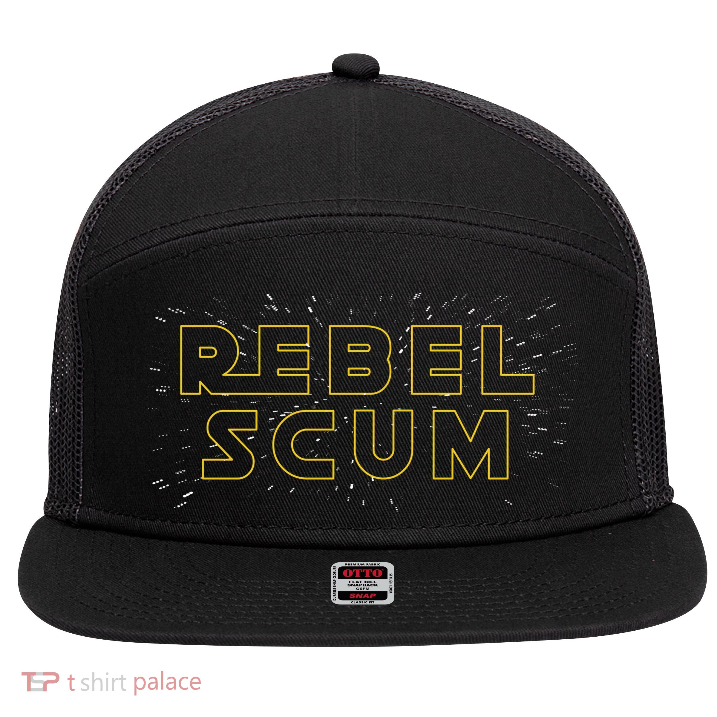 Rebel Scum 7 Panel Mesh Trucker Snapback Hat