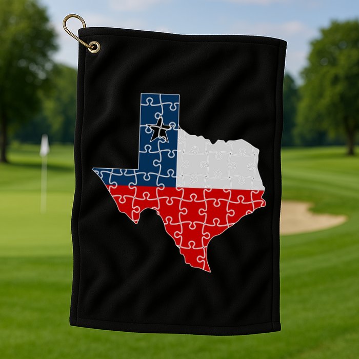 Rebuilding Texas Jigsaw Golf Towel