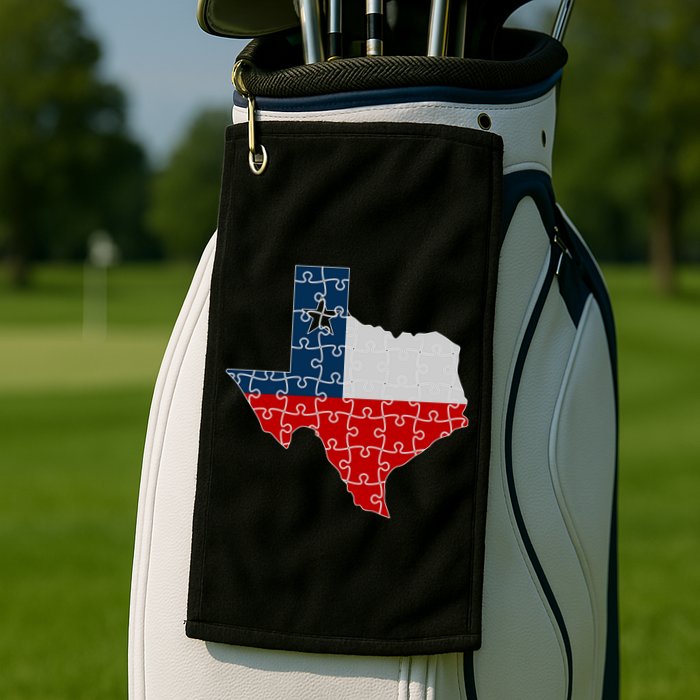Rebuilding Texas Jigsaw Golf Towel