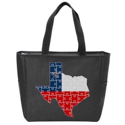 Rebuilding Texas Jigsaw Zip Tote Bag