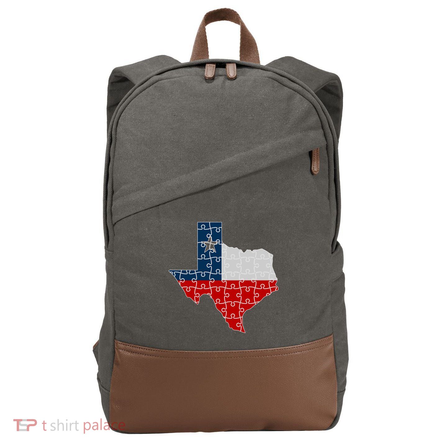 Rebuilding Texas Jigsaw Cotton Canvas Backpack