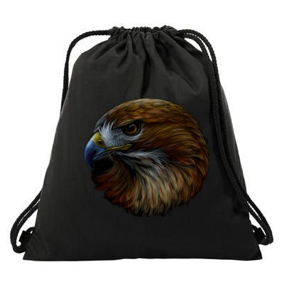 Realistic Eagle Close Up Drawstring Bag