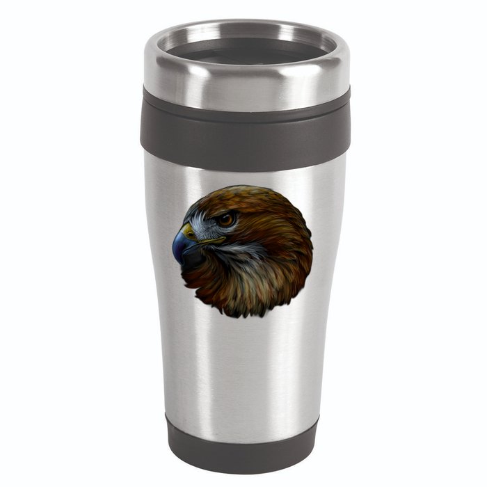 Realistic Eagle Close Up 16oz Travel Tumbler