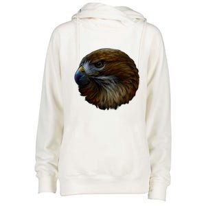 Realistic Eagle Close Up Womens Funnel Neck Pullover Hood