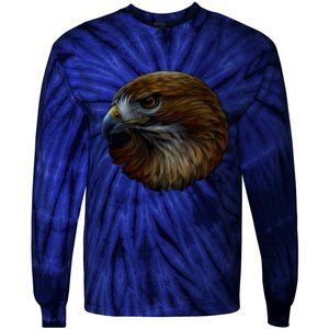 Realistic Eagle Close Up Tie-Dye Long Sleeve Shirt