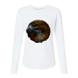 Realistic Eagle Close Up Womens Cotton Relaxed Long Sleeve T-Shirt