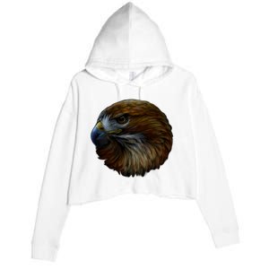 Realistic Eagle Close Up Crop Fleece Hoodie