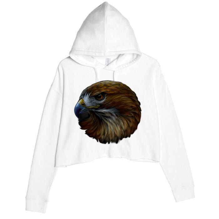 Realistic Eagle Close Up Crop Fleece Hoodie