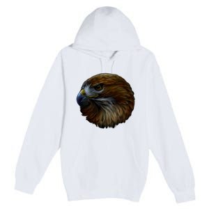 Realistic Eagle Close Up Premium Pullover Hoodie