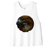 Realistic Eagle Close Up Women's Racerback Cropped Tank