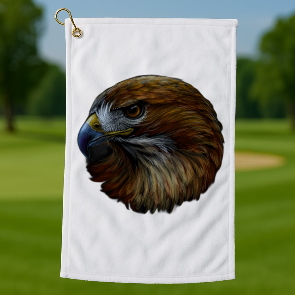 Realistic Eagle Close Up Golf Towel