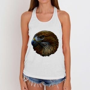 Realistic Eagle Close Up Women's Knotted Racerback Tank