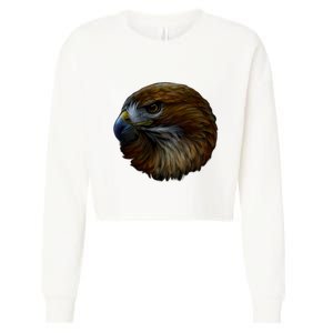 Realistic Eagle Close Up Cropped Pullover Crew