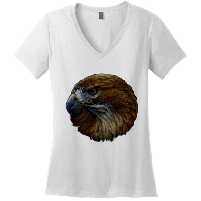 Realistic Eagle Close Up Women's V-Neck T-Shirt